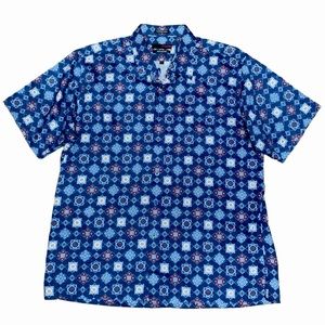 Emanuel Ungaro Blue and White Casual Button Down Shirt